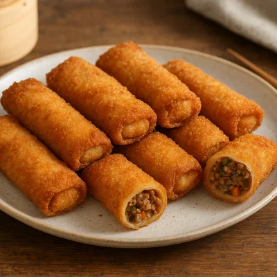 Chinesische gefüllte Pfannkuchenrollen (Chinese Rolls)