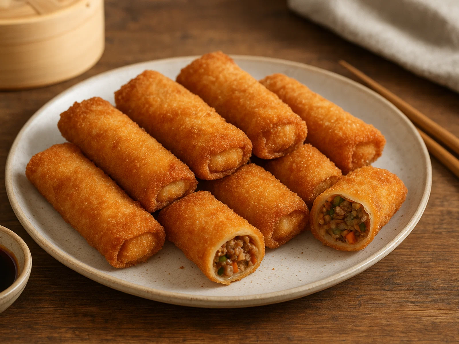 Chinesische gefüllte Pfannkuchenrollen (Chinese Rolls)