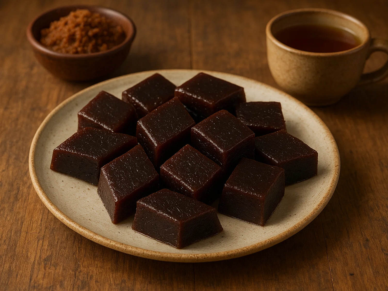 Kalu Dodol – dunkle, zähe Kokos-Palmzucker-Süßigkeit