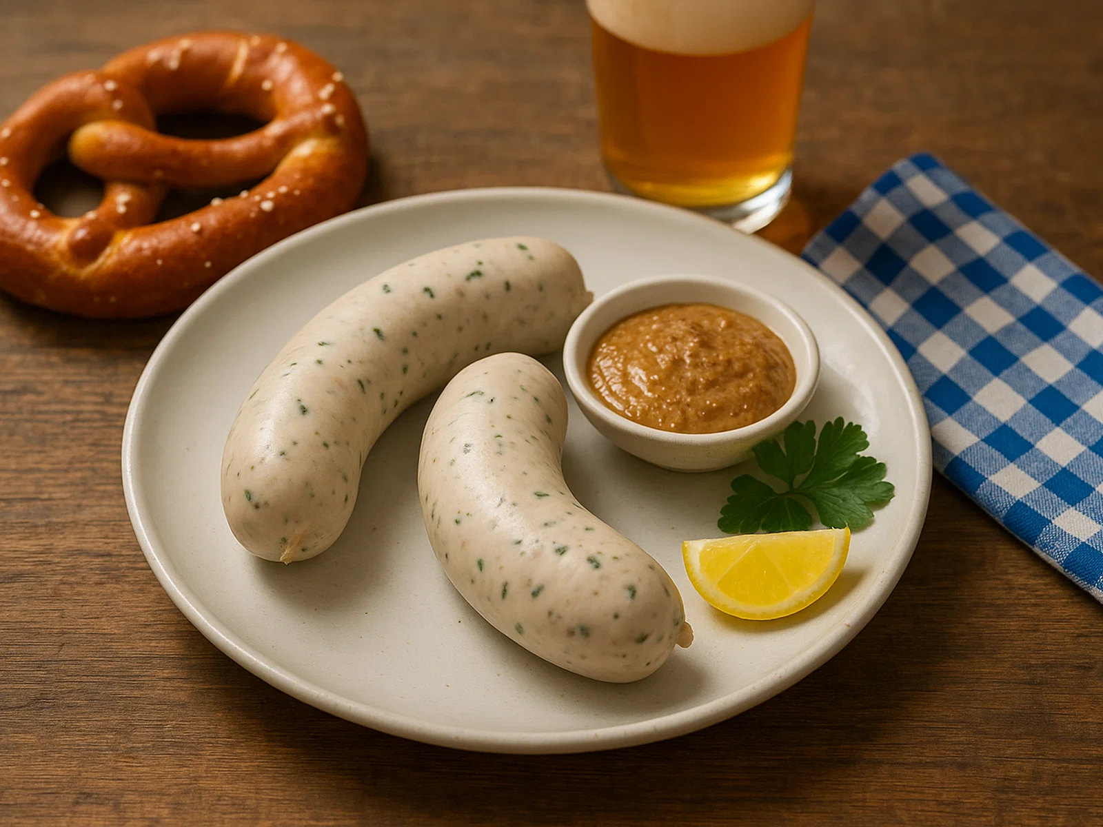 Traditionelle Münchner Weißwurst
