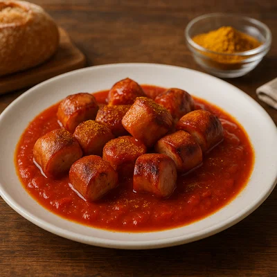 Currywurst mit würziger Curry-Tomaten-Soße
