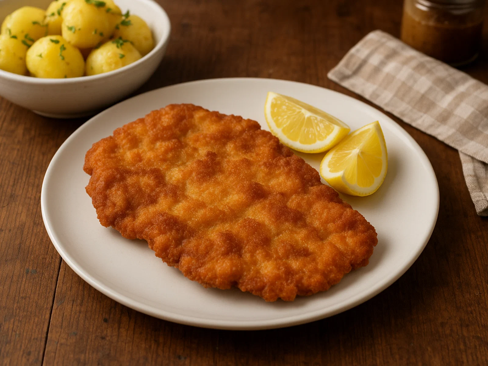 Wiener Schnitzel Art mit Zitronenspalten