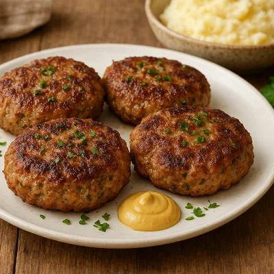Klassische Frikadellen aus gemischtem Hackfleisch