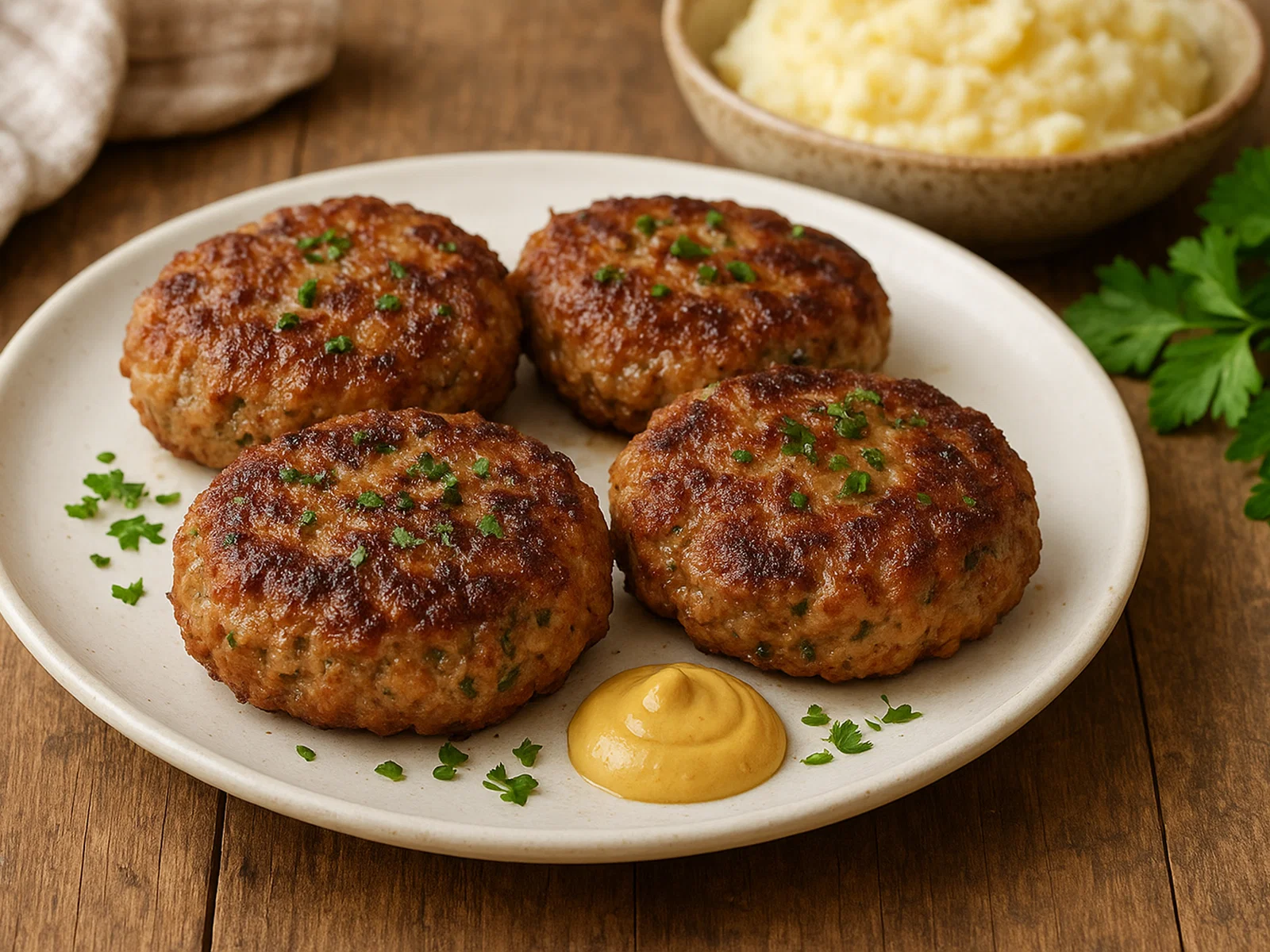 Klassische Frikadellen aus gemischtem Hackfleisch