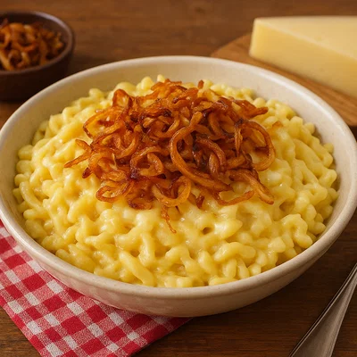 Käsespätzle mit Röstzwiebeln