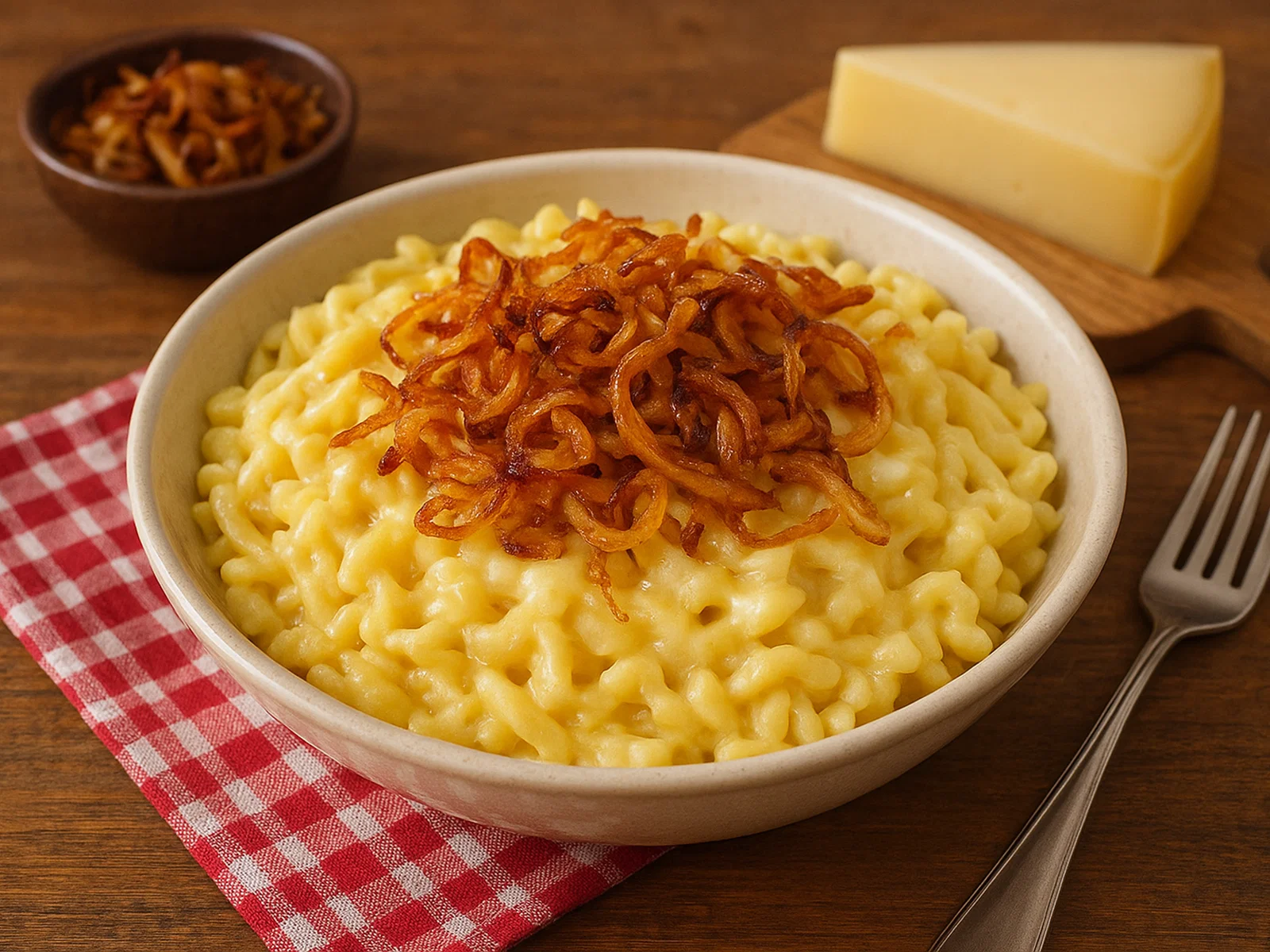 Käsespätzle mit Röstzwiebeln