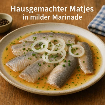 Hausgemachter Matjes in milder Marinade