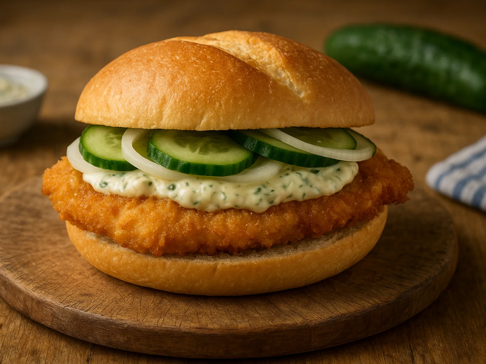 Norddeutsches Fischbrötchen mit Matjes, Bismarckhering oder Backfisch