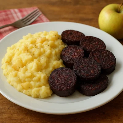 Himmel un Ääd – Kartoffel-Apfel-Püree mit Blutwurst