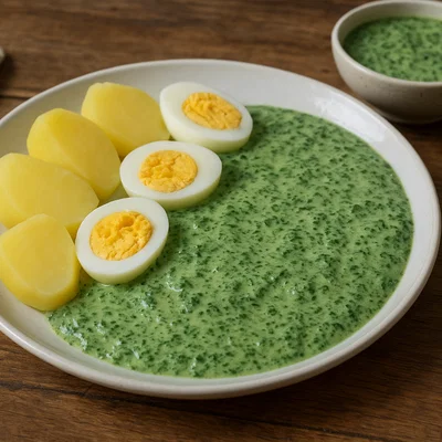 Frankfurter Grüne Soße mit Kartoffeln und Ei