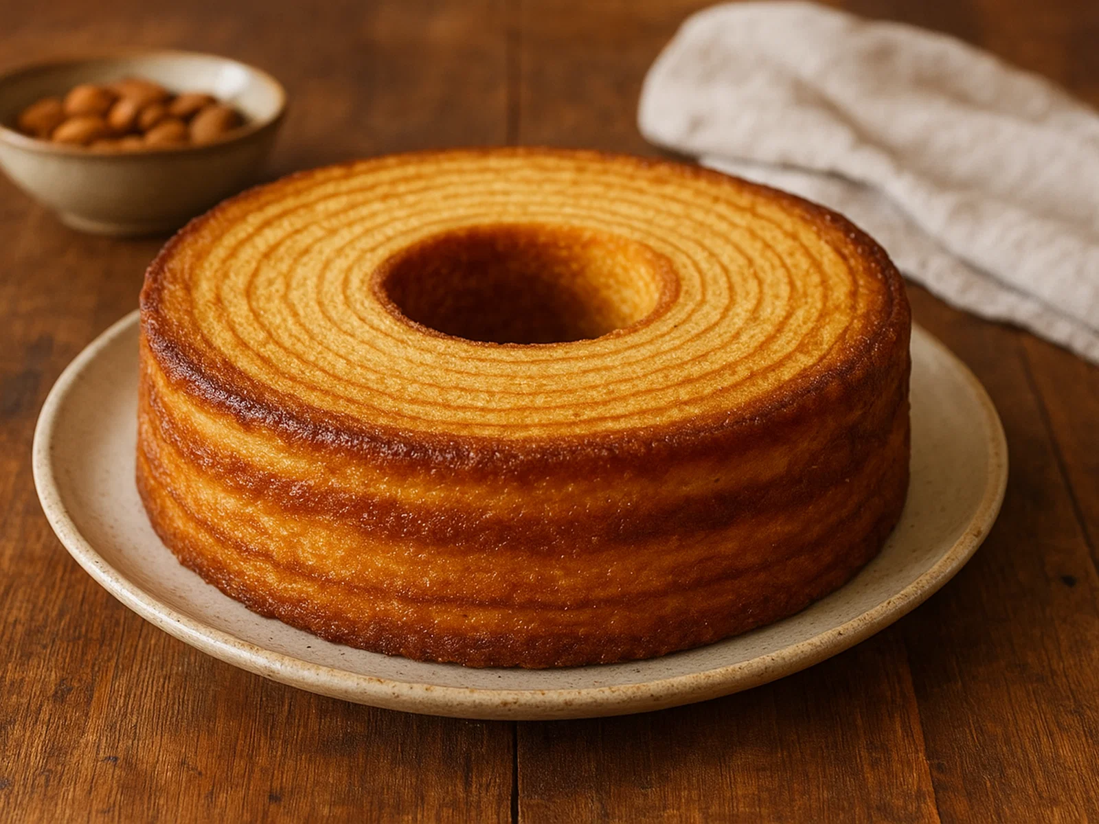 Klassischer Baumkuchen aus dem Ofen