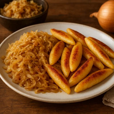 Schupfnudeln mit gebratenem Sauerkraut