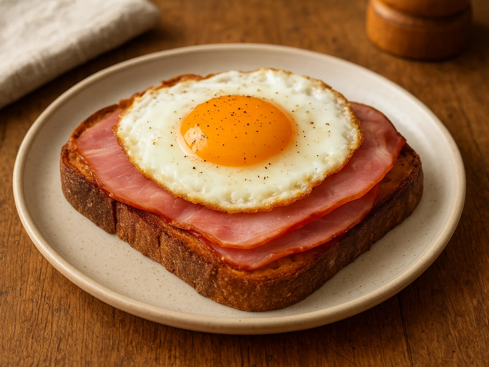 Strammer Max – Brot mit Spiegelei und Schinken