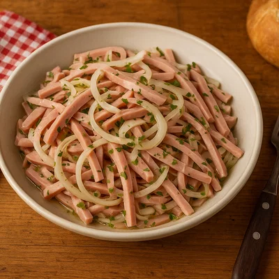 Klassischer schwäbischer Wurstsalat