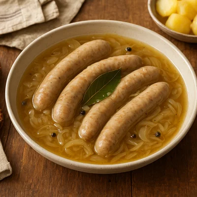 Fränkische Saure Zipfel (Bratwürste im Essig-Zwiebel-Sud)