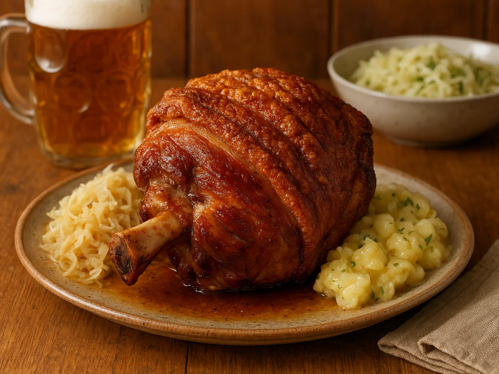 Gegrillte knusprige Schweinshaxe