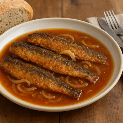 Klassischer Brathering – gebratener, sauer eingelegter Hering