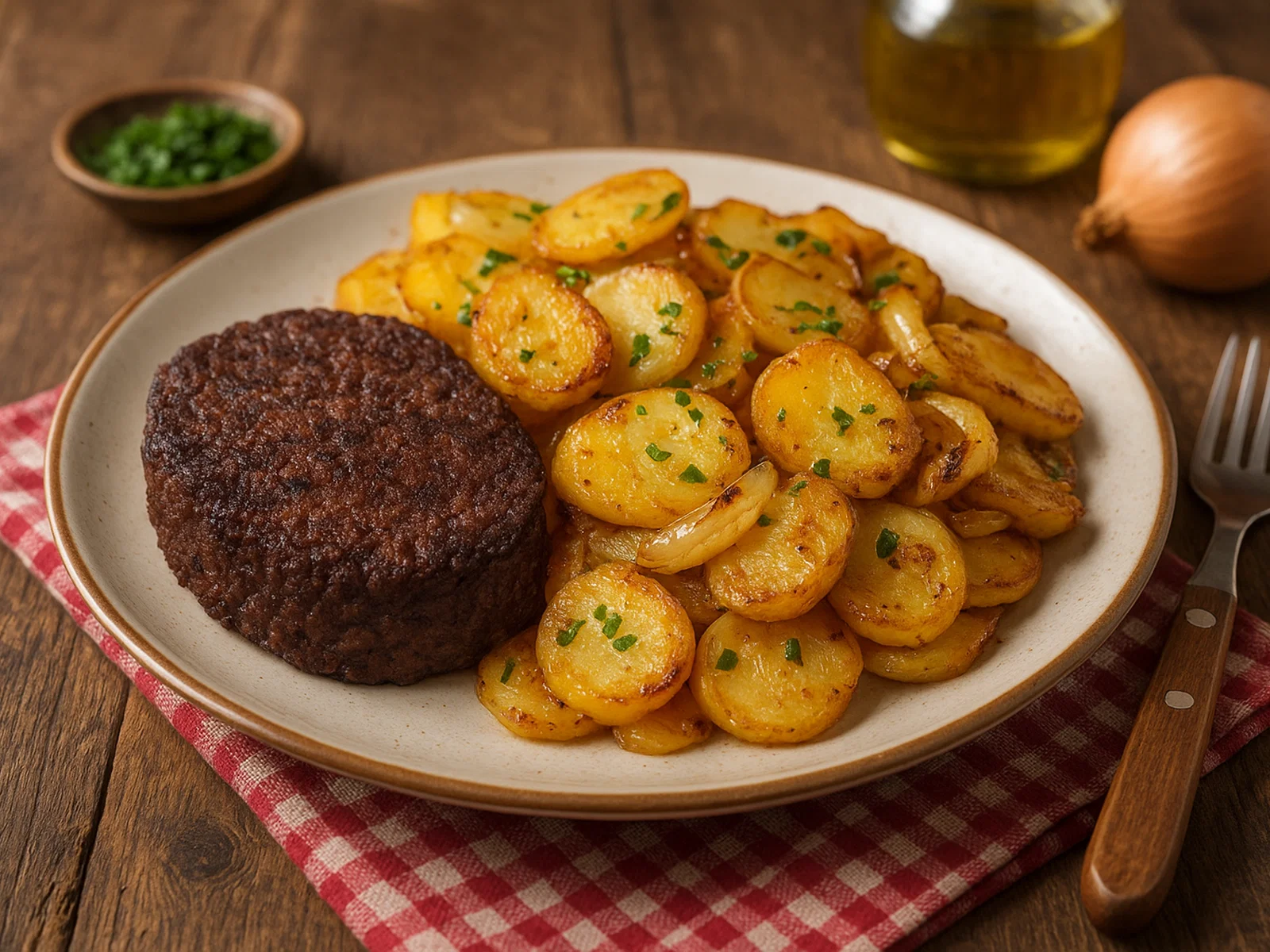 Knipp mit Bratkartoffeln