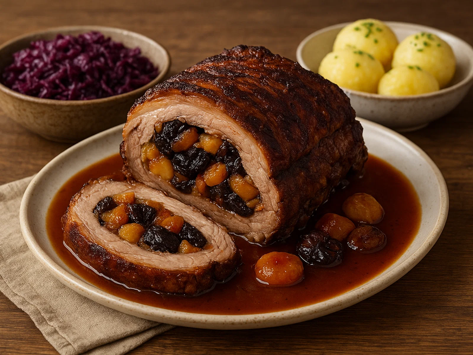 Mecklenburger Rippenbraten mit Backobstfüllung