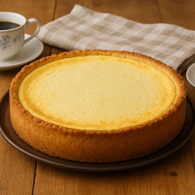 Klassischer deutscher Käsekuchen mit Quarkfüllung