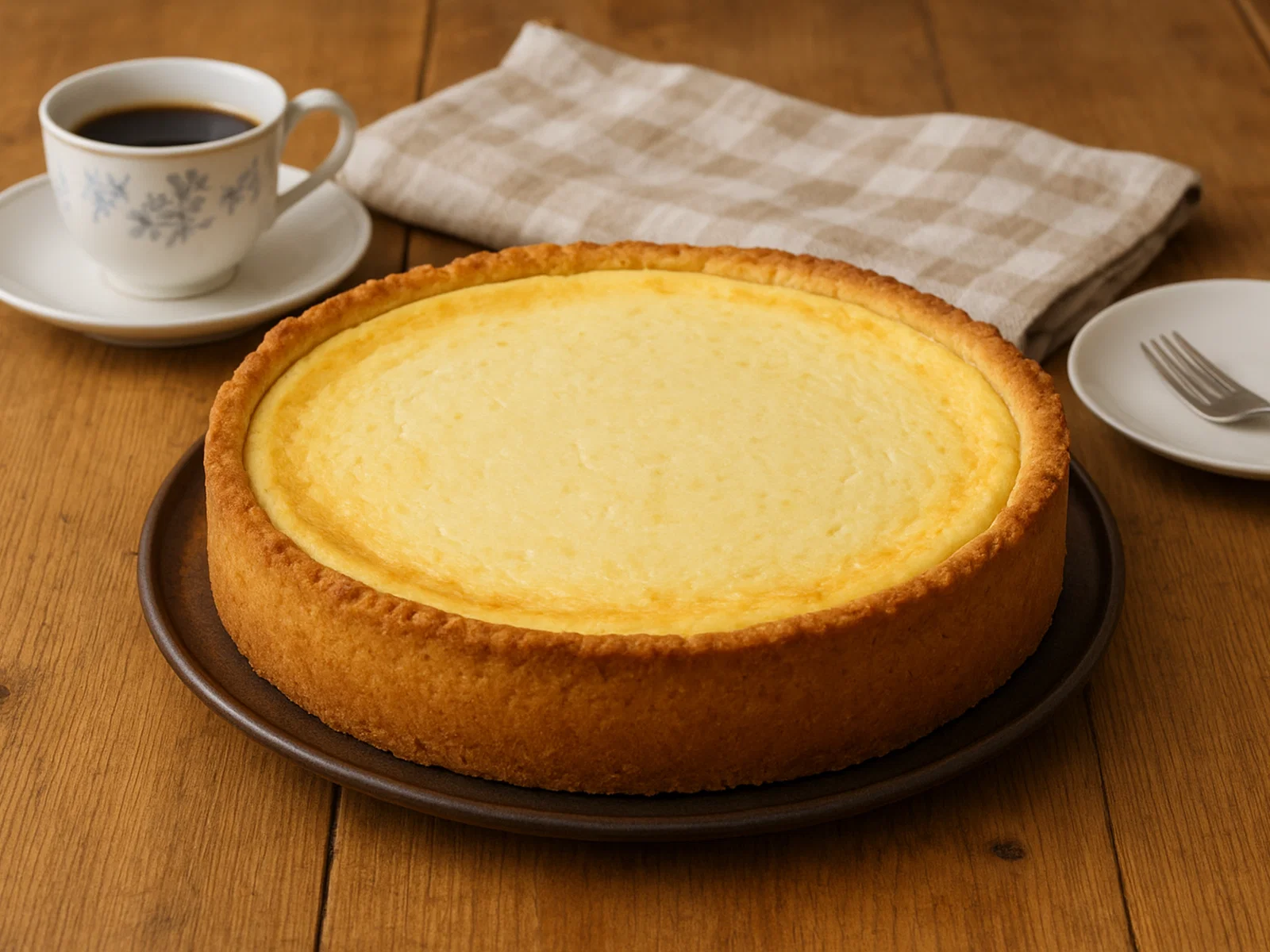 Klassischer deutscher Käsekuchen mit Quarkfüllung