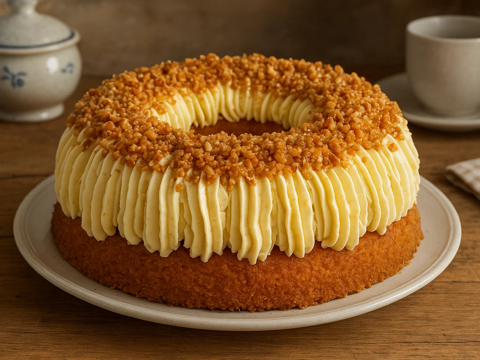 Frankfurter Kranz mit Buttercreme und Haselnuss-Krokant