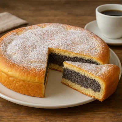 Mohnkuchen mit Hefeteig