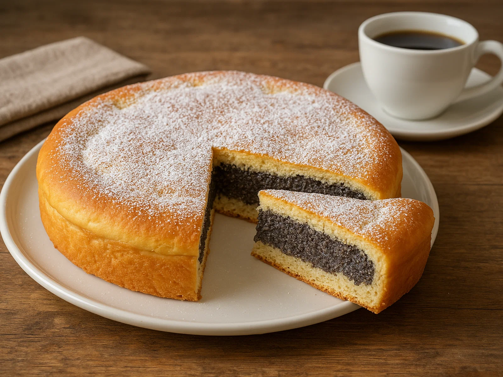 Mohnkuchen mit Hefeteig