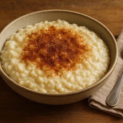 Cremiger Milchreis mit Zimt und Zucker