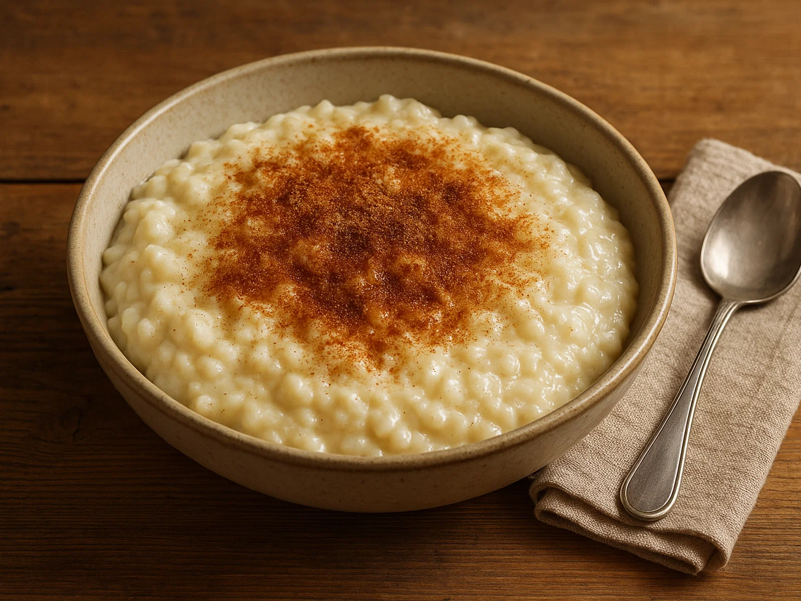 Cremiger Milchreis mit Zimt und Zucker