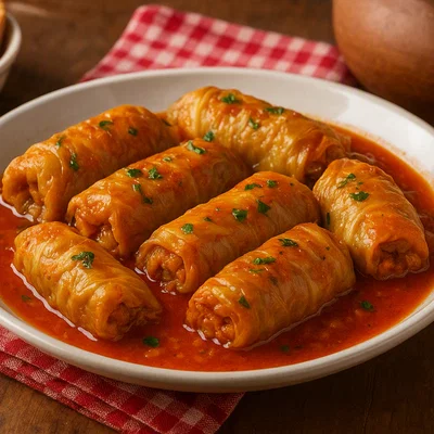 Sarma me lakër – Balkankohlrouladen mit Reis und Hackfleisch