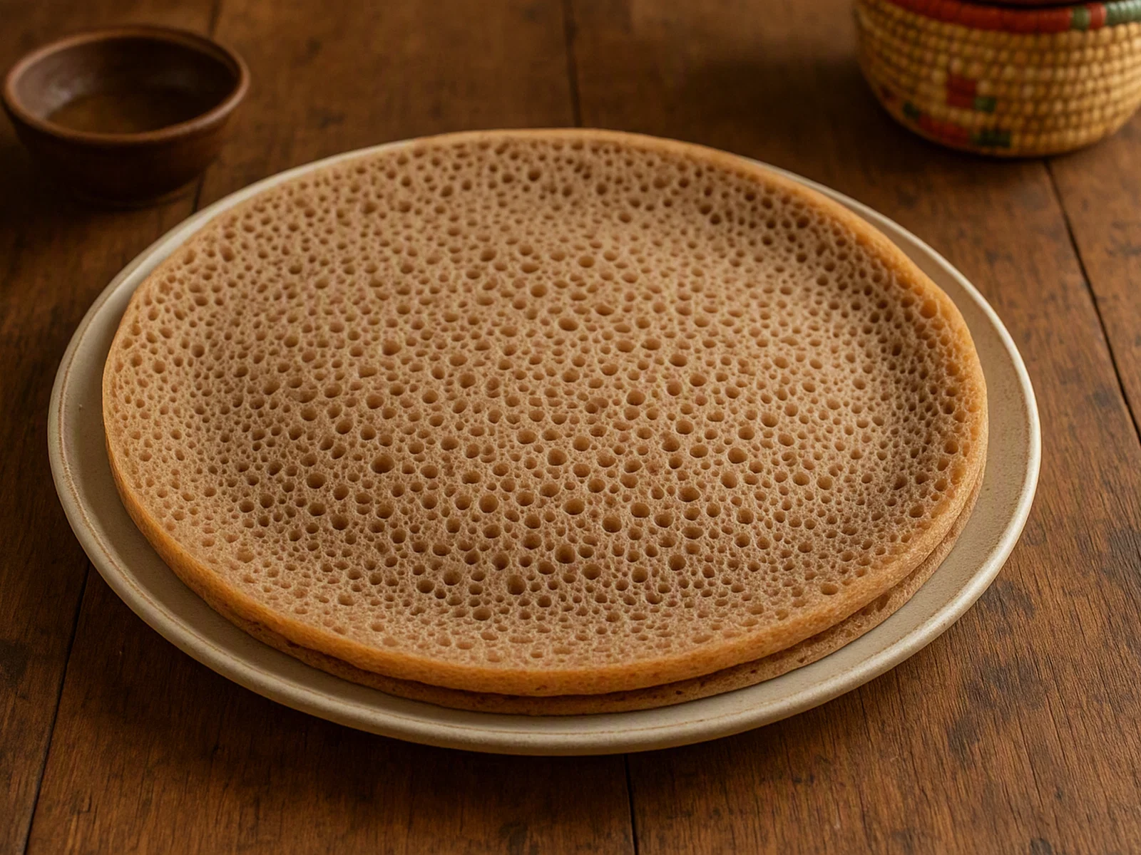 Injera – Äthiopische Teff-Sauerteigfladen
