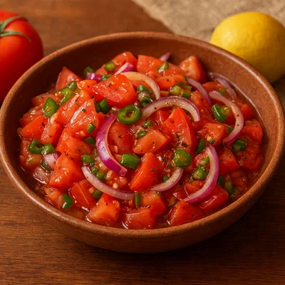 Timatim Salata – Äthiopischer Tomaten-Zwiebel-Salat mit Chili