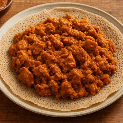 Ye'shiro Fitfit – Injera in würziger Shiro-Soße