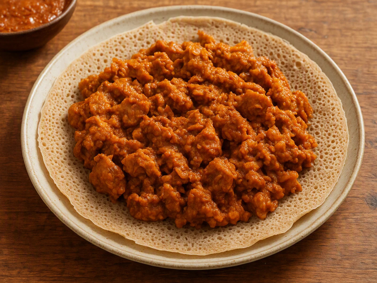 Ye'shiro Fitfit – Injera in würziger Shiro-Soße