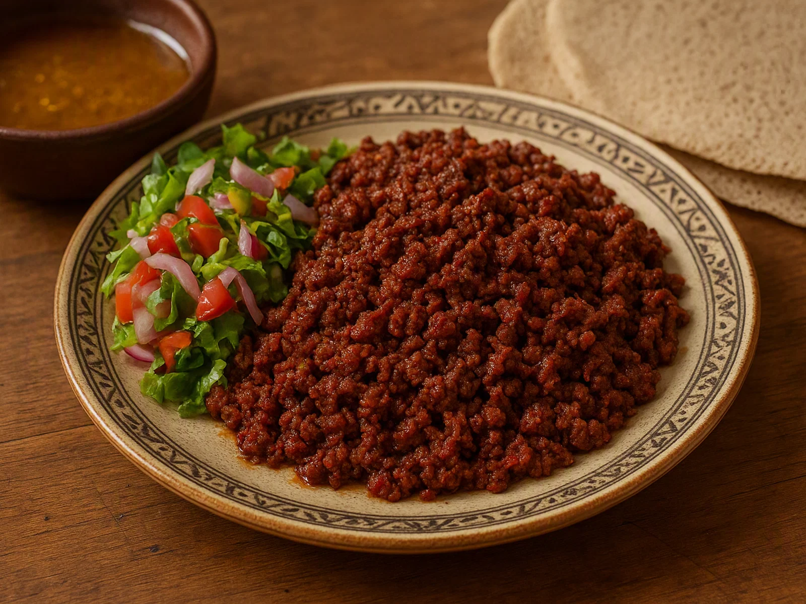 Kifto Leb Leb (leicht angebratenes Kitfo)