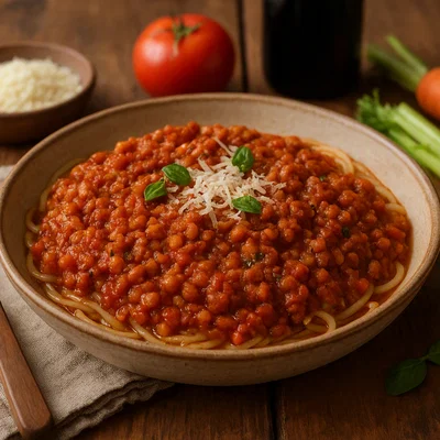 Lupinen-Bolognese nach Art eines klassischen Ragù