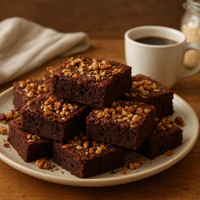 Schokoladige Lupinenmehl-Brownies mit Nusscrunch