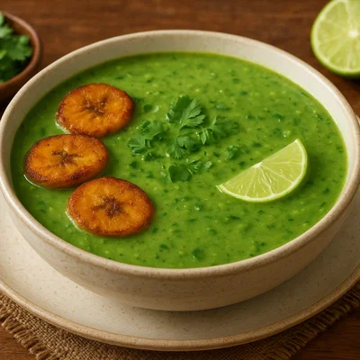 Cremige Sopa Verde mit Kochbanane und Kokosmilch